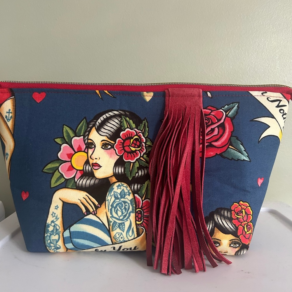 Stylish Red and Blue Women's Clutch